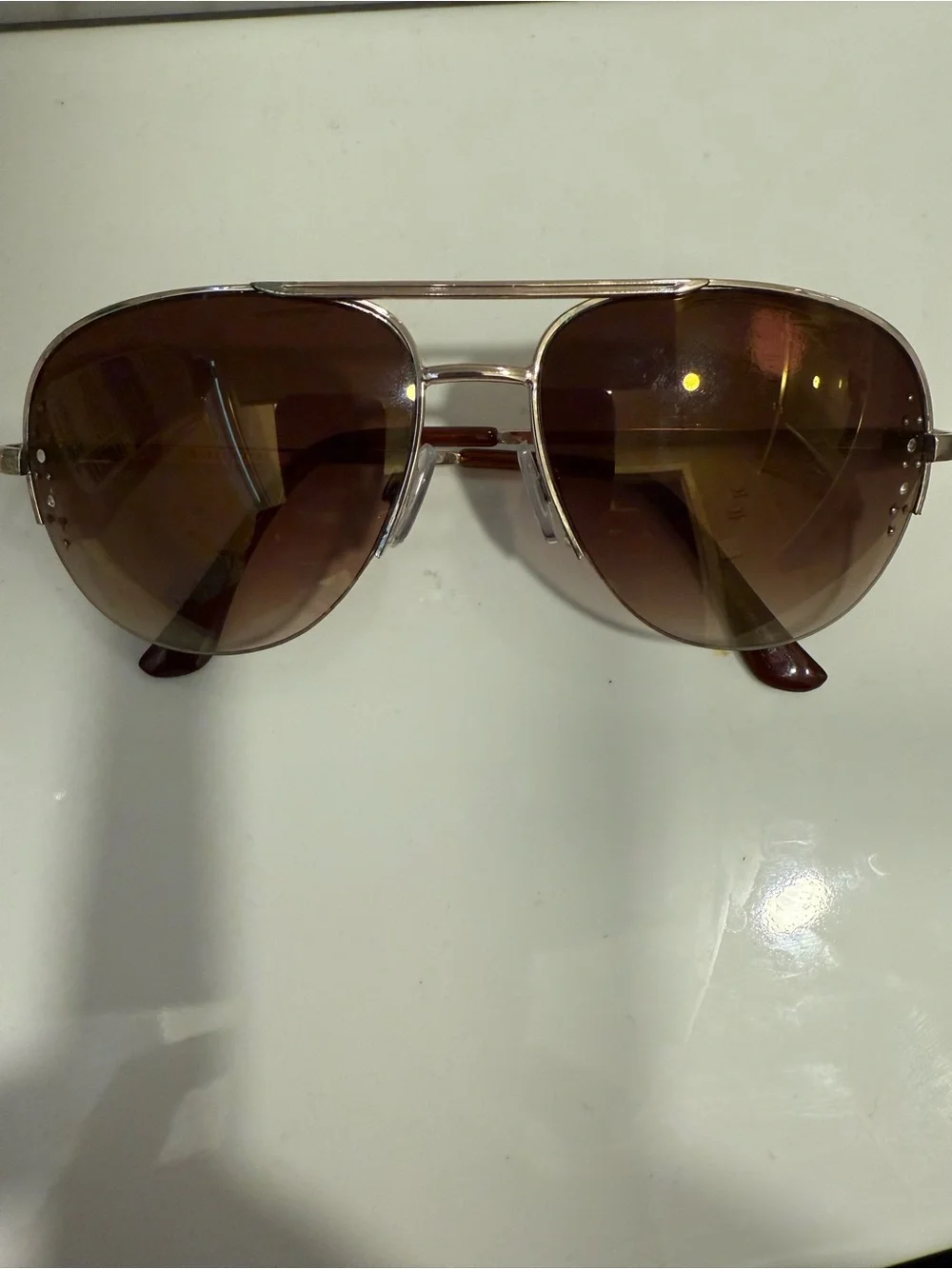 Brown Aviator Sunglasses - Classic Metal Frame